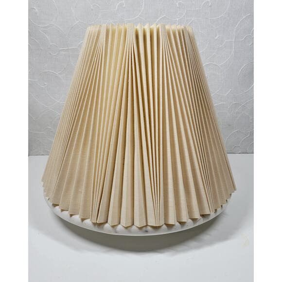 Vintage Stiffel Inverted Pinch Pleat Lamp Shade 11" Cream Fabric Accordion Retro - Picture 13 of 16